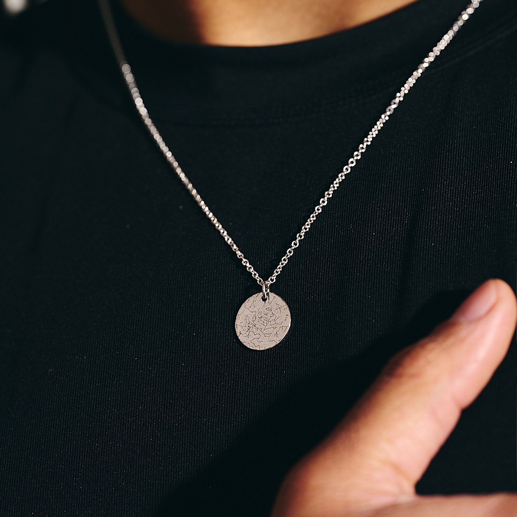 small sized 15mm custom star constellation map pendant