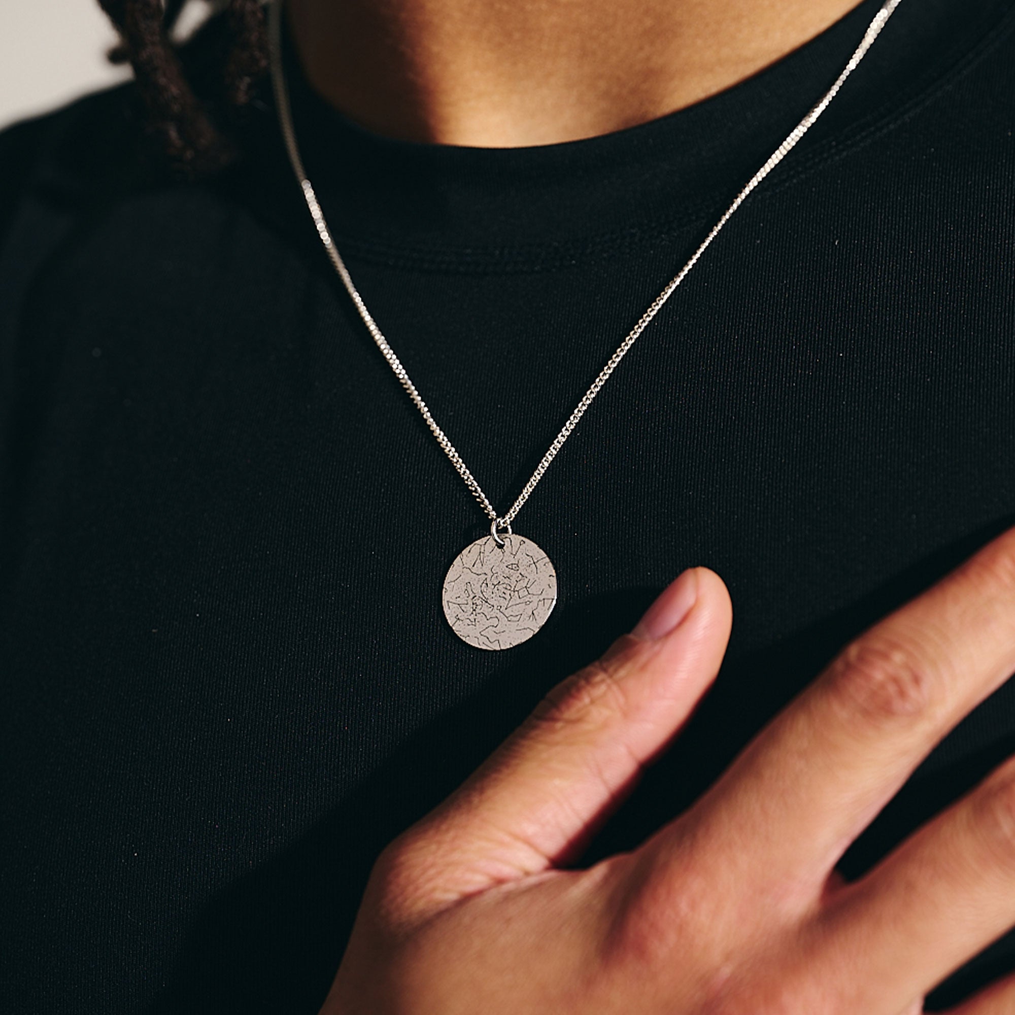 20mm wide custom star constellation necklace for him anniversary gift idea