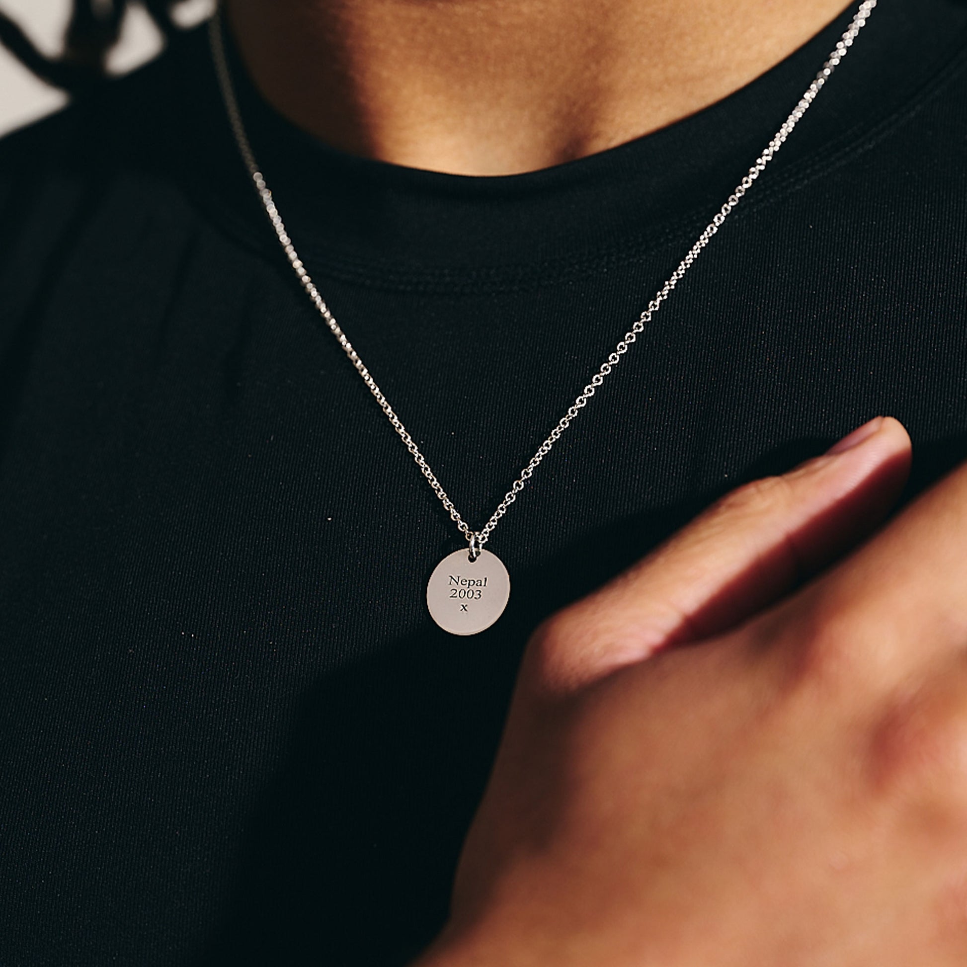 back of star map pendant personalised message