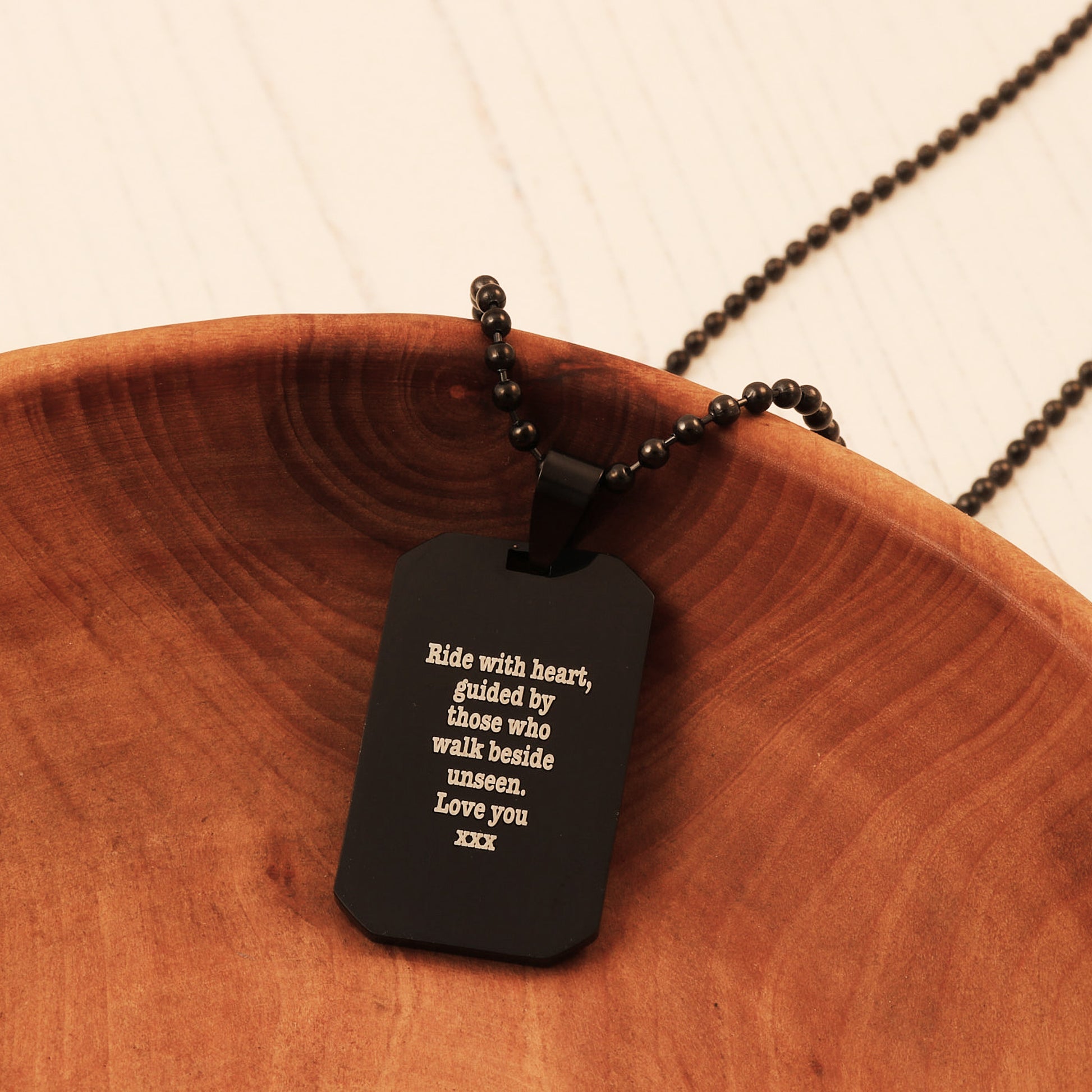 black steel saint christopher dog tag necklace personalised