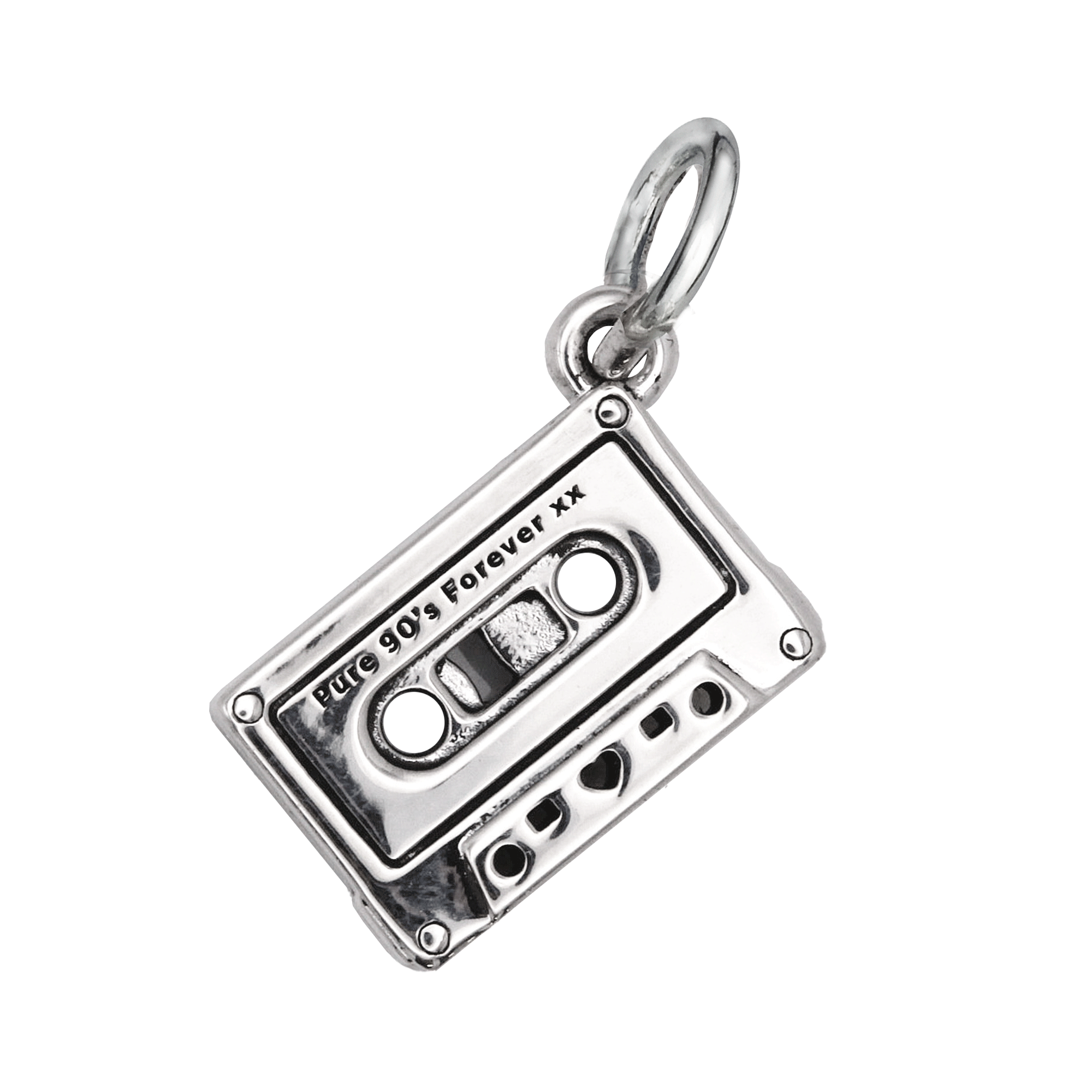 Cassette Tape Personalised Silver Charm