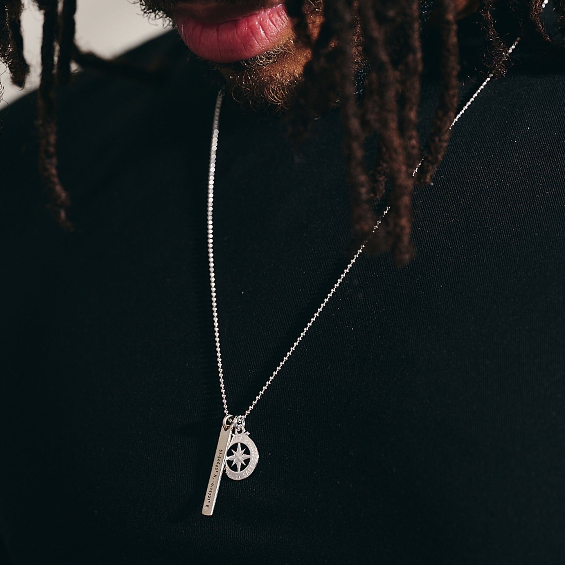 custom location latitude longitude co-ordinates compass necklace