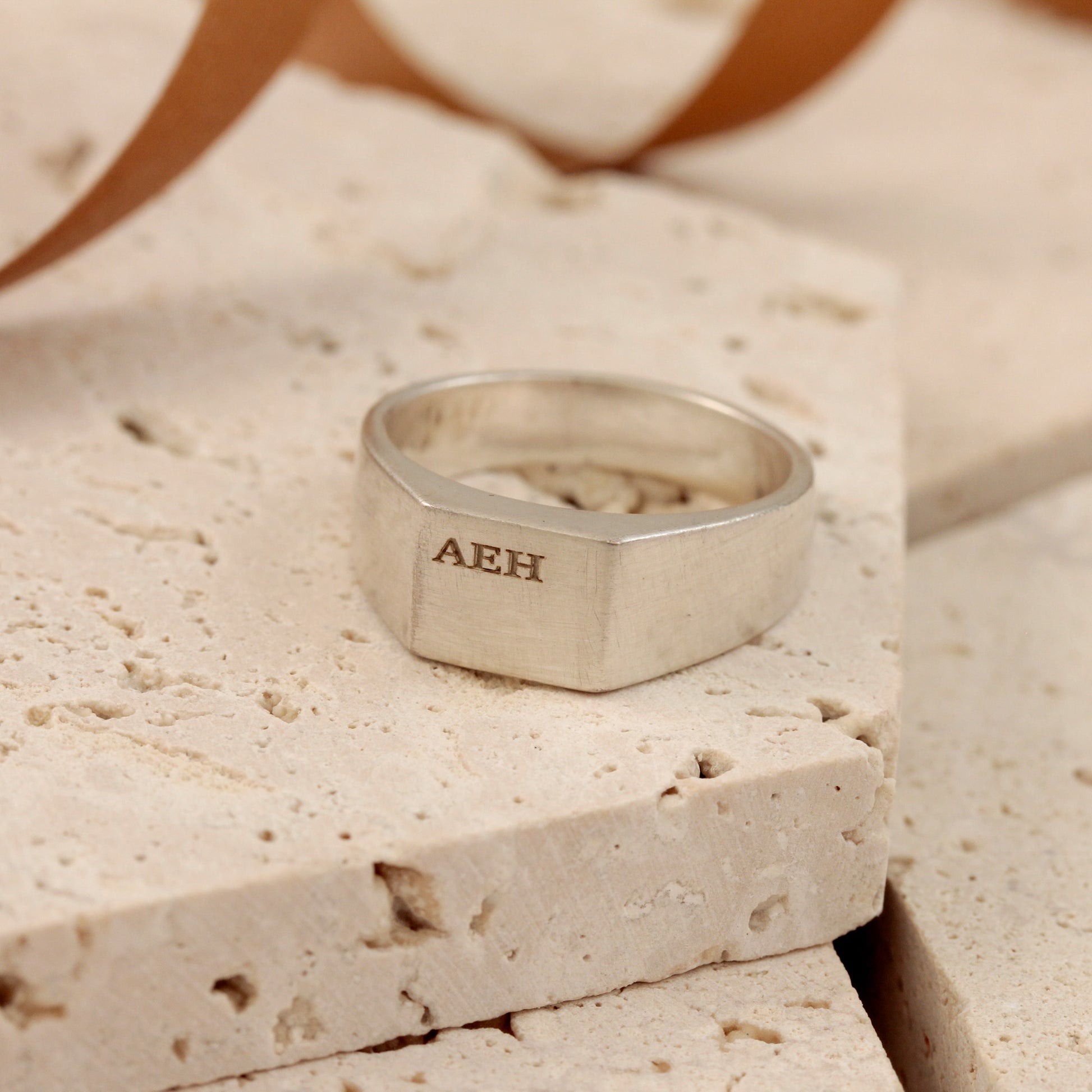 18th 21st birthday signet ring matte finish