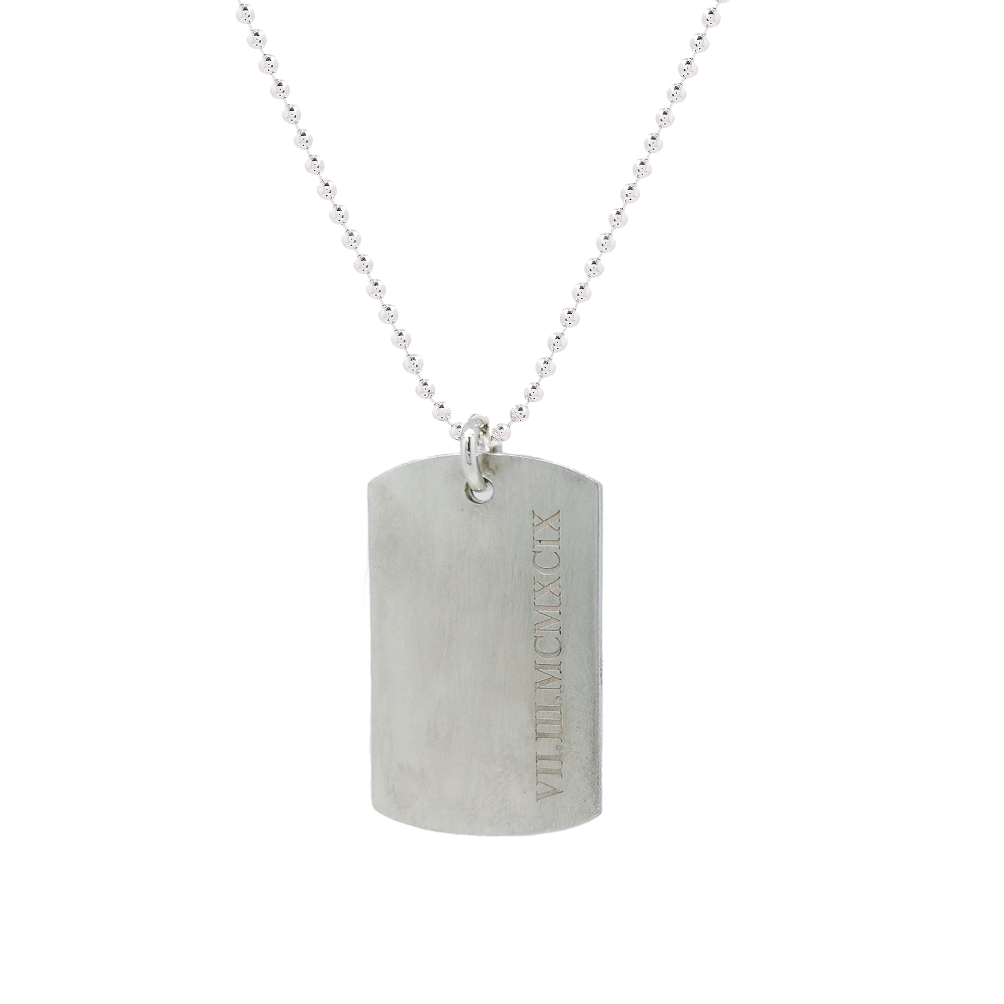 roman numerals tag pendant for men