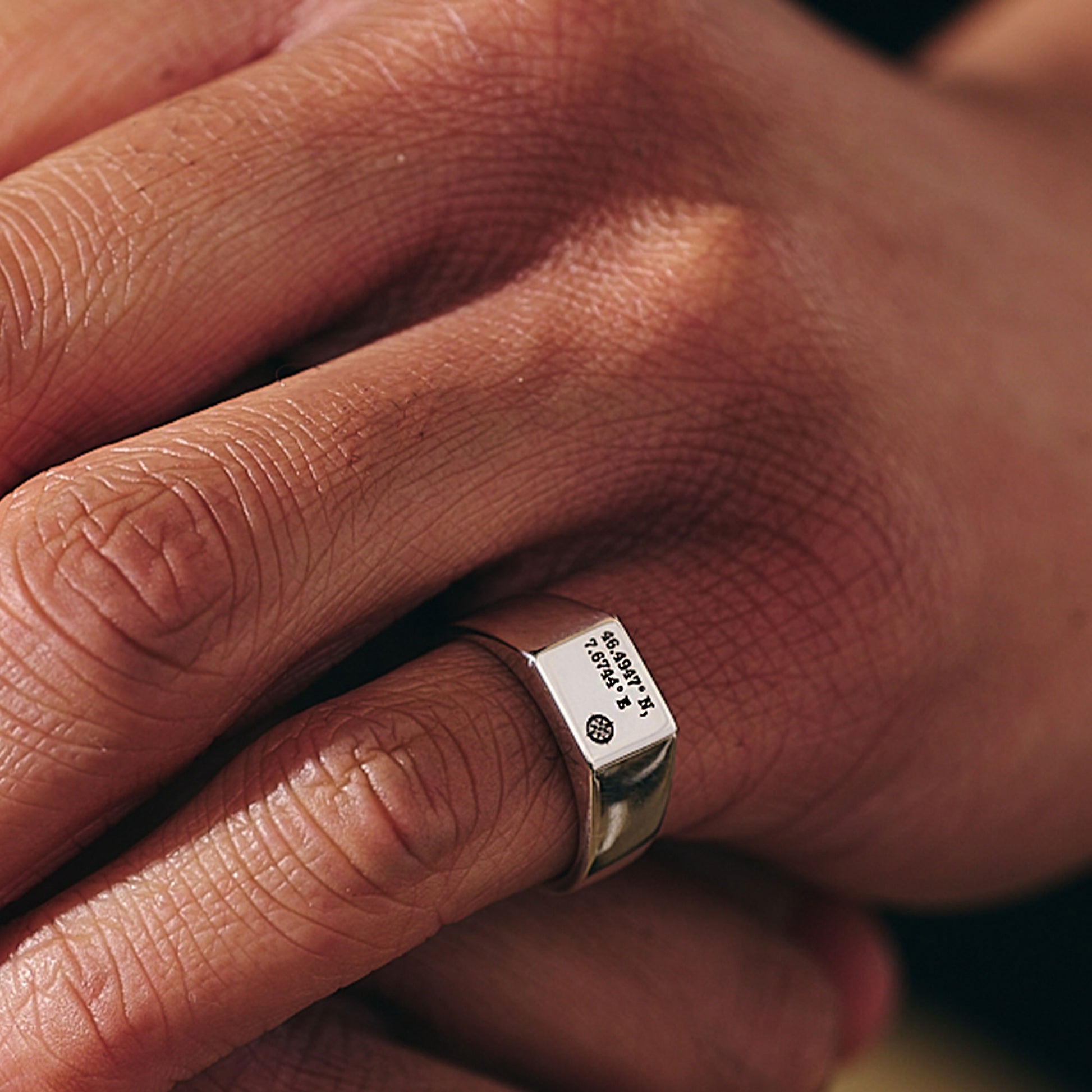 custom coordinates latitude longitude mens signet ring