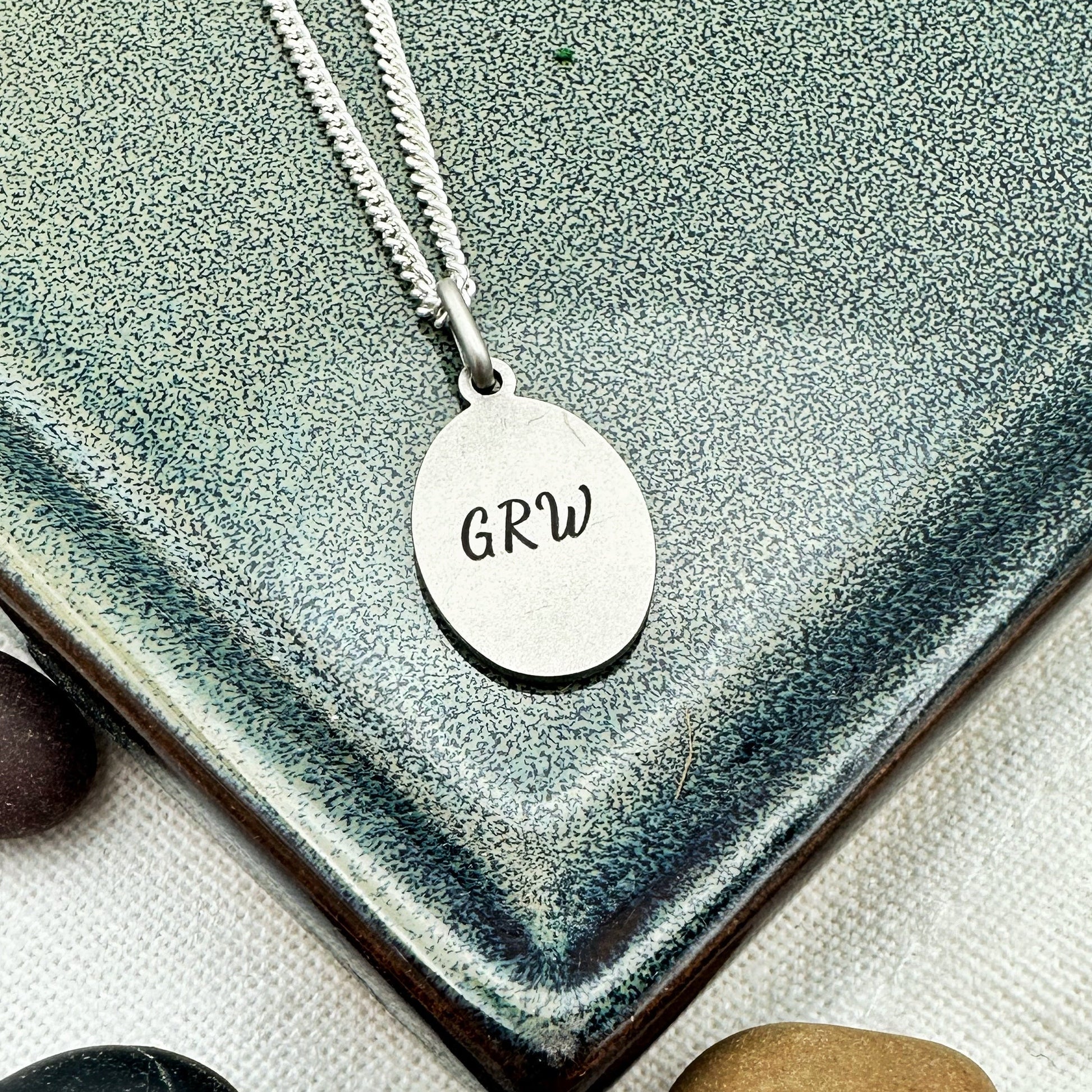 small oval saint christopher pendant engraved