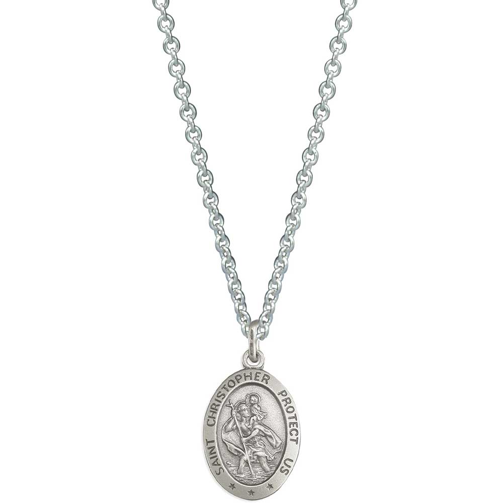 small oval saint christopher necklace off the map jewellery