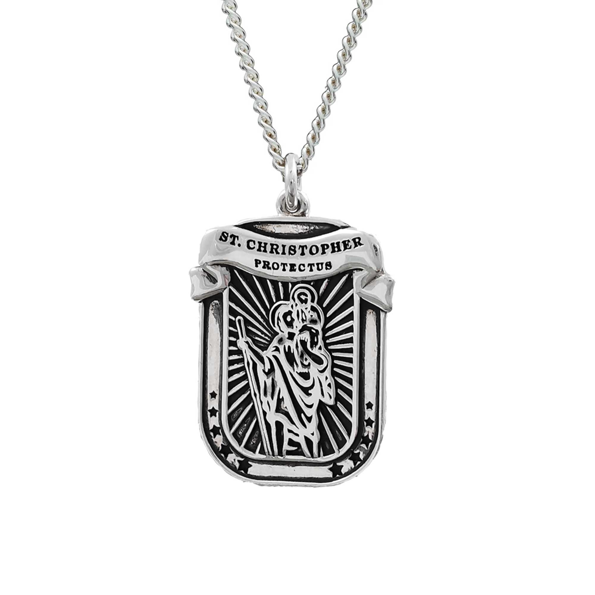 modern saint christopher protectus ribbon dog tag birthday gift idea for 21st son
