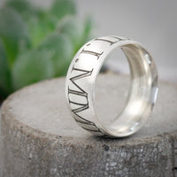 matte finish mens roman numerals ring 18th birthday gift