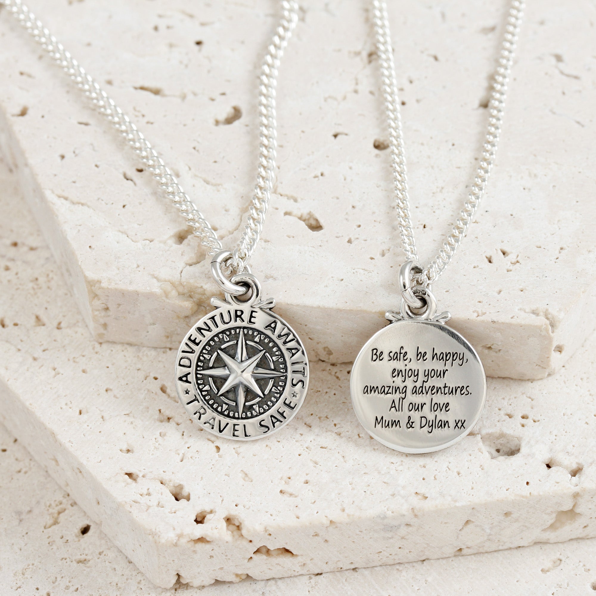 unusual mens st christopher necklace travel safe compass adventure gift