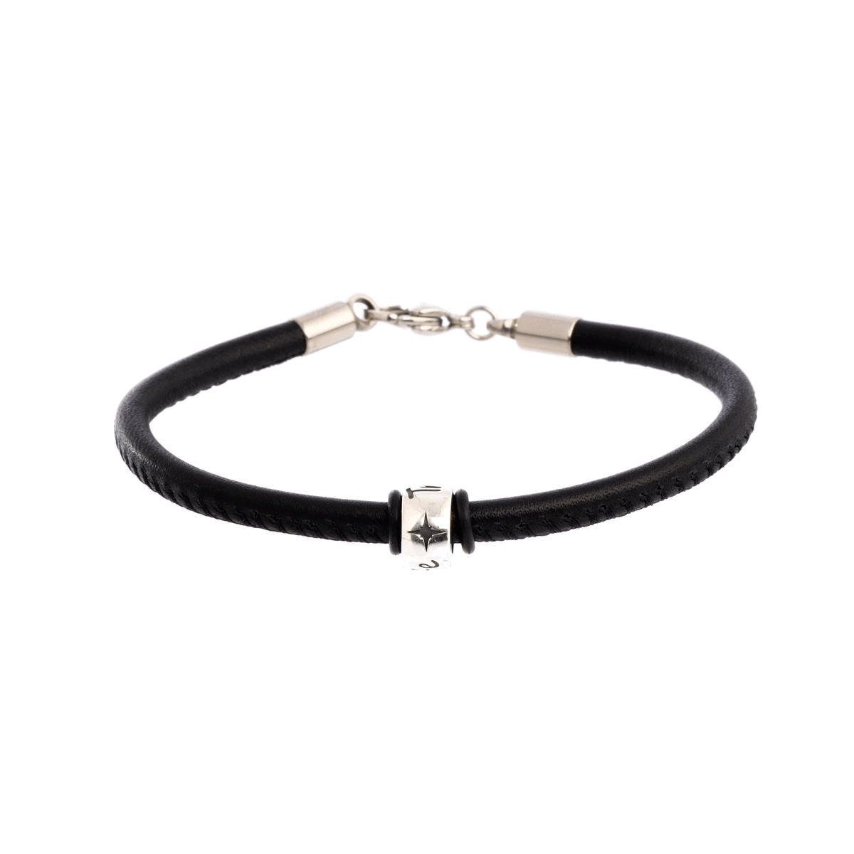 Travel Safe Silver & Italian Stitched Leather Bracelet - alternative travel gift from Off The Map Jewellery Brighton