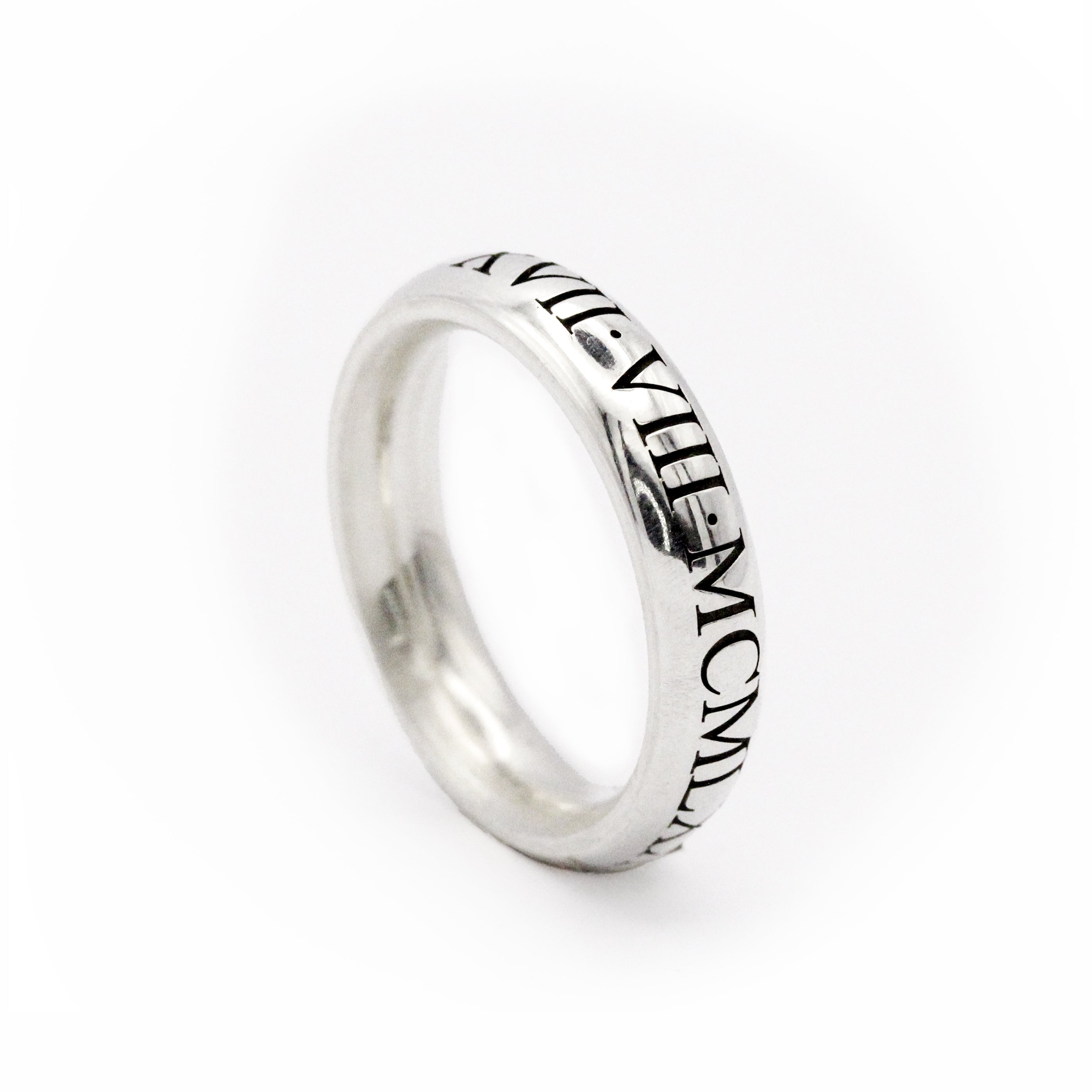 18th 21st birthday roman numerals ring for men sterling silver