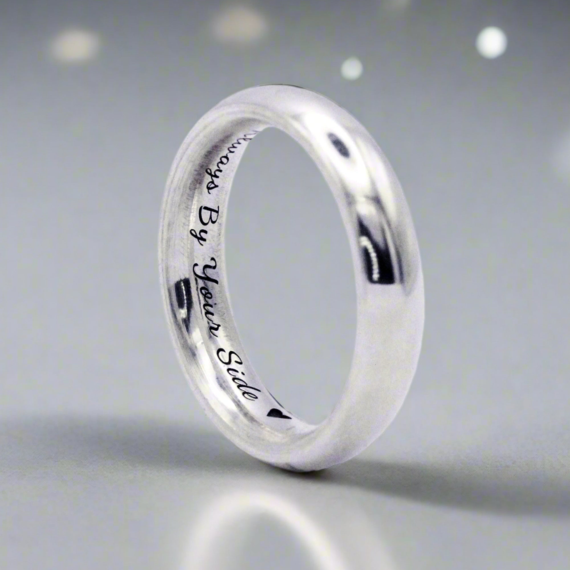 Personalised Hidden Message 5mm Silver Ring