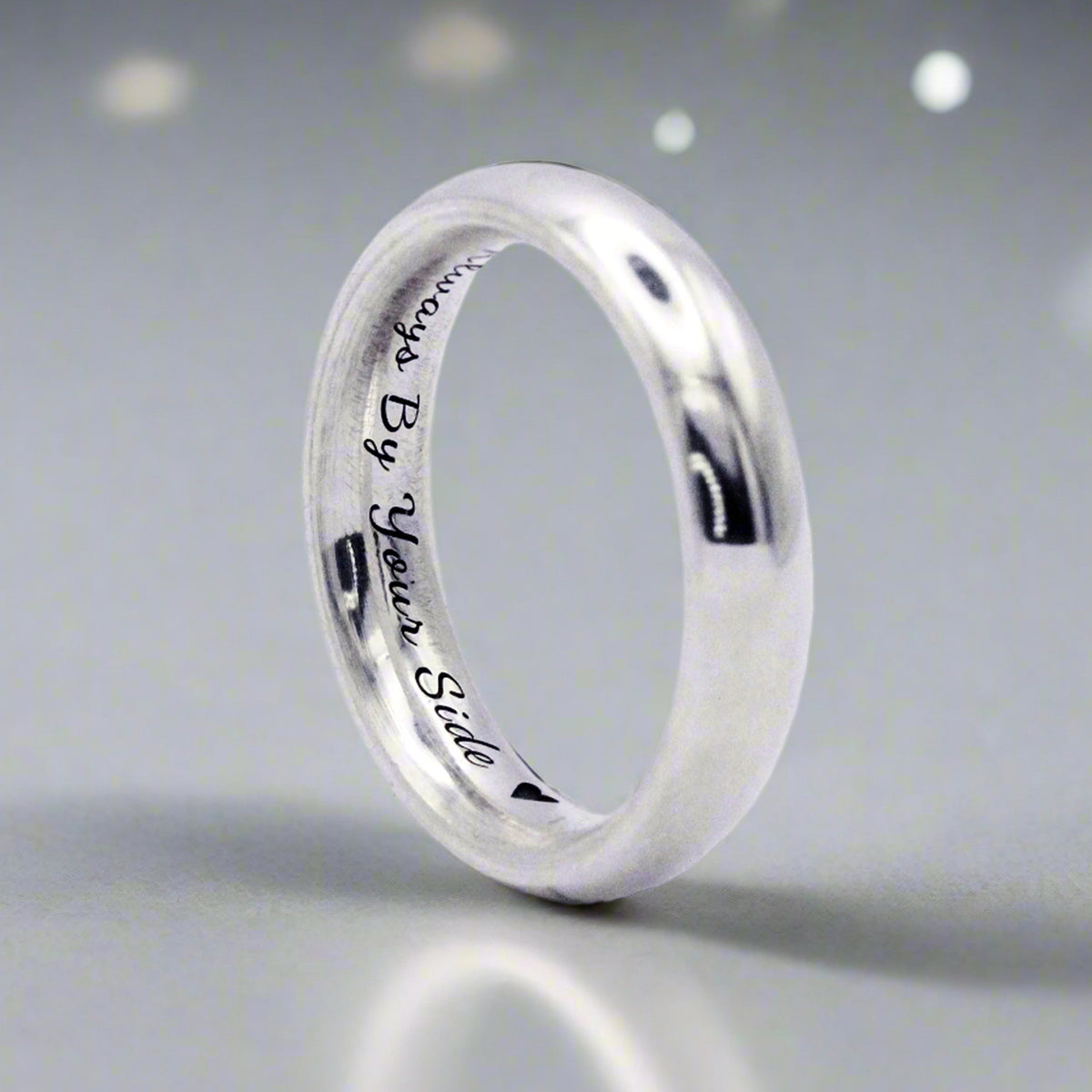 Personalised Hidden Message 5mm Silver Ring