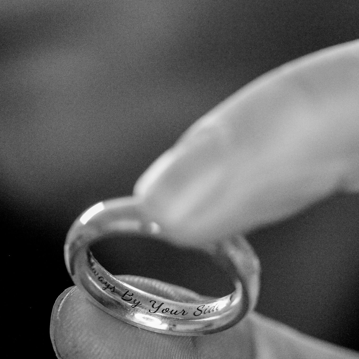 hidden message ring sterling silver 5mm wide ring band