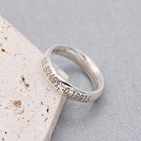 latitude longitude coordinates silver band ring for men