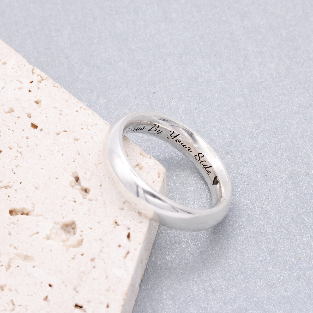 hidden message sterling silver mens womens 5mm wide ring wedding band 