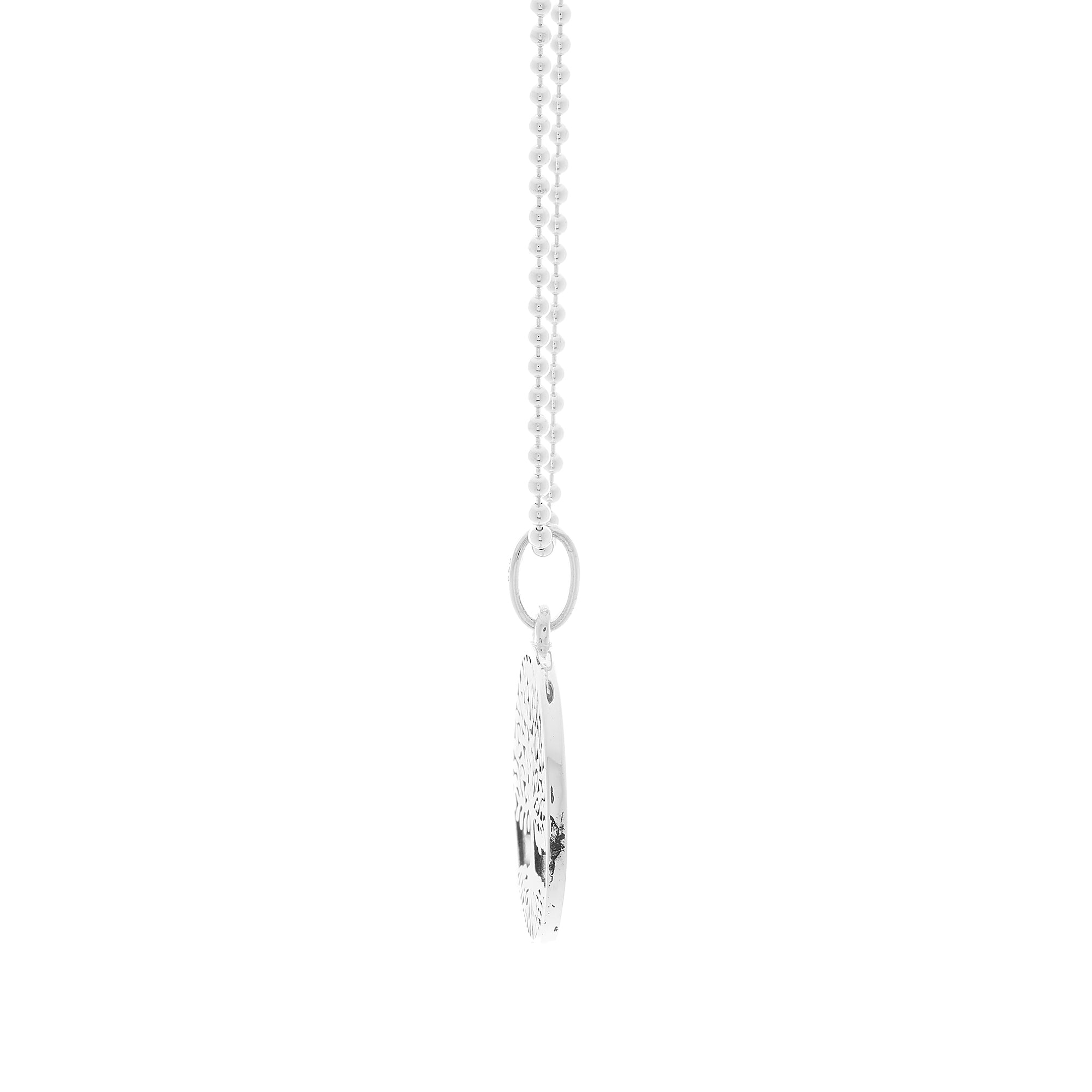 Silver tree of life 'Arbor Vitae' pendant  side view