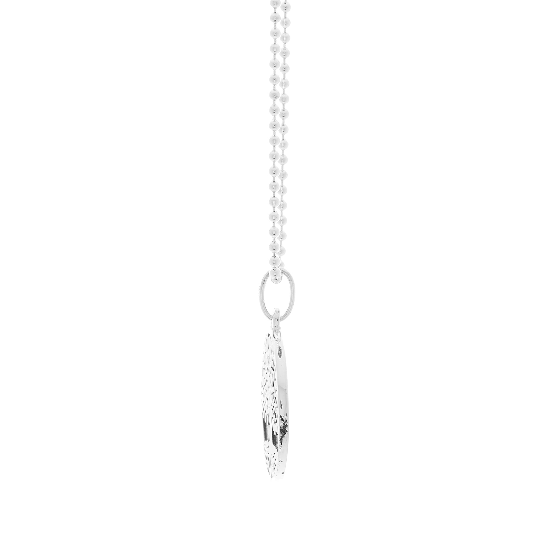 Silver tree of life 'Arbor Vitae' pendant  side view
