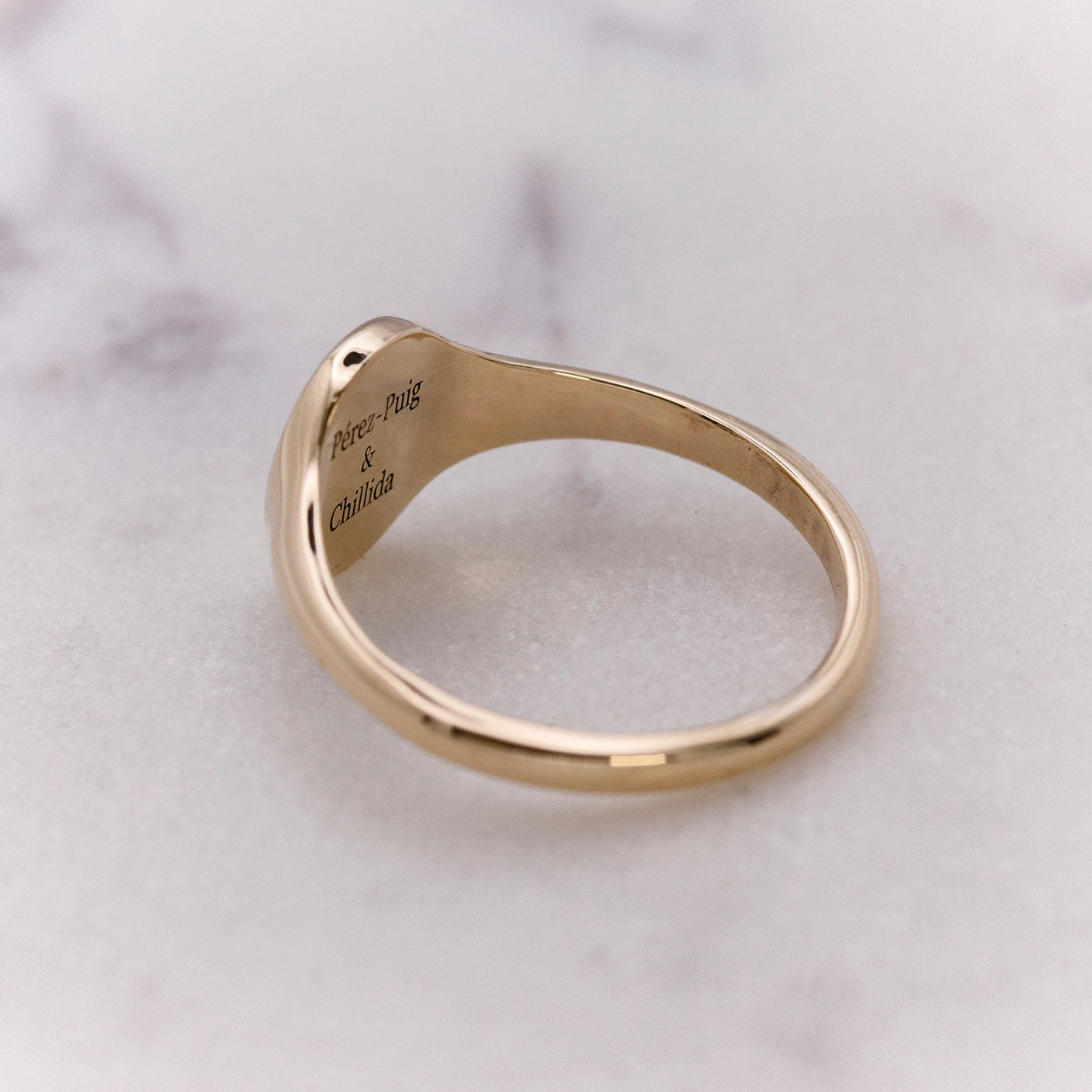 inside gold signet ring engraving