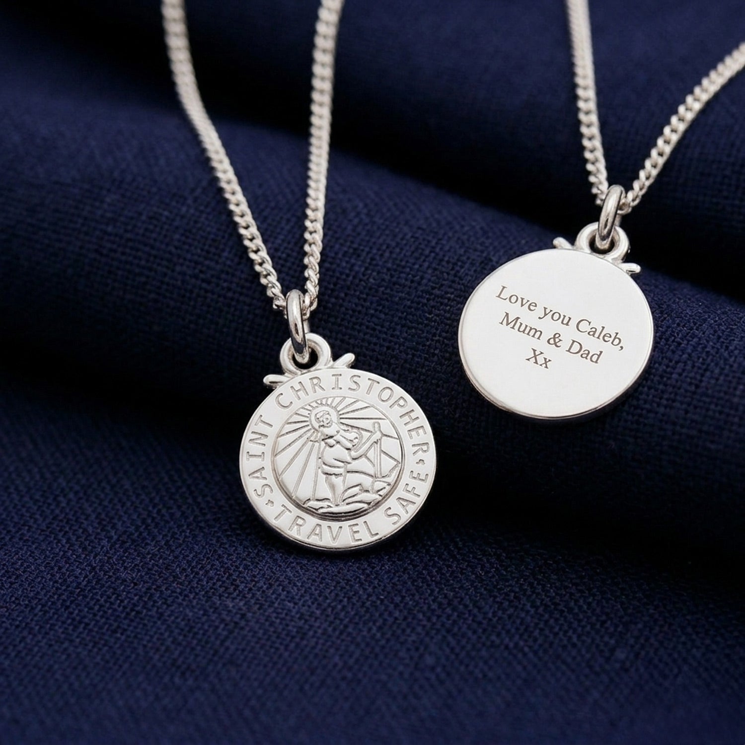 Personalised St Christopher Silver Necklace