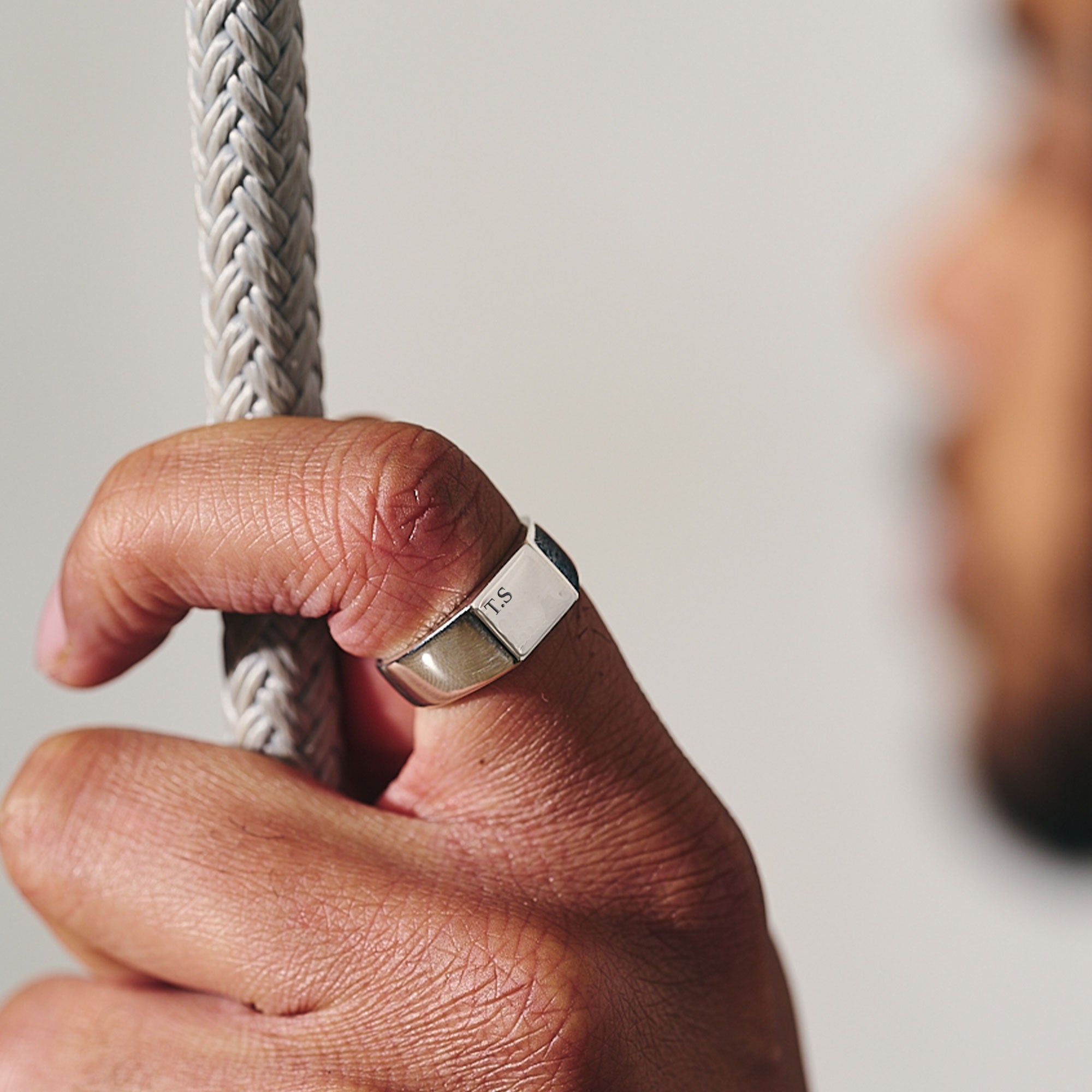 Bold Initial Personalised mens solid silver signet ring - Rings from Off The Map Jewellery