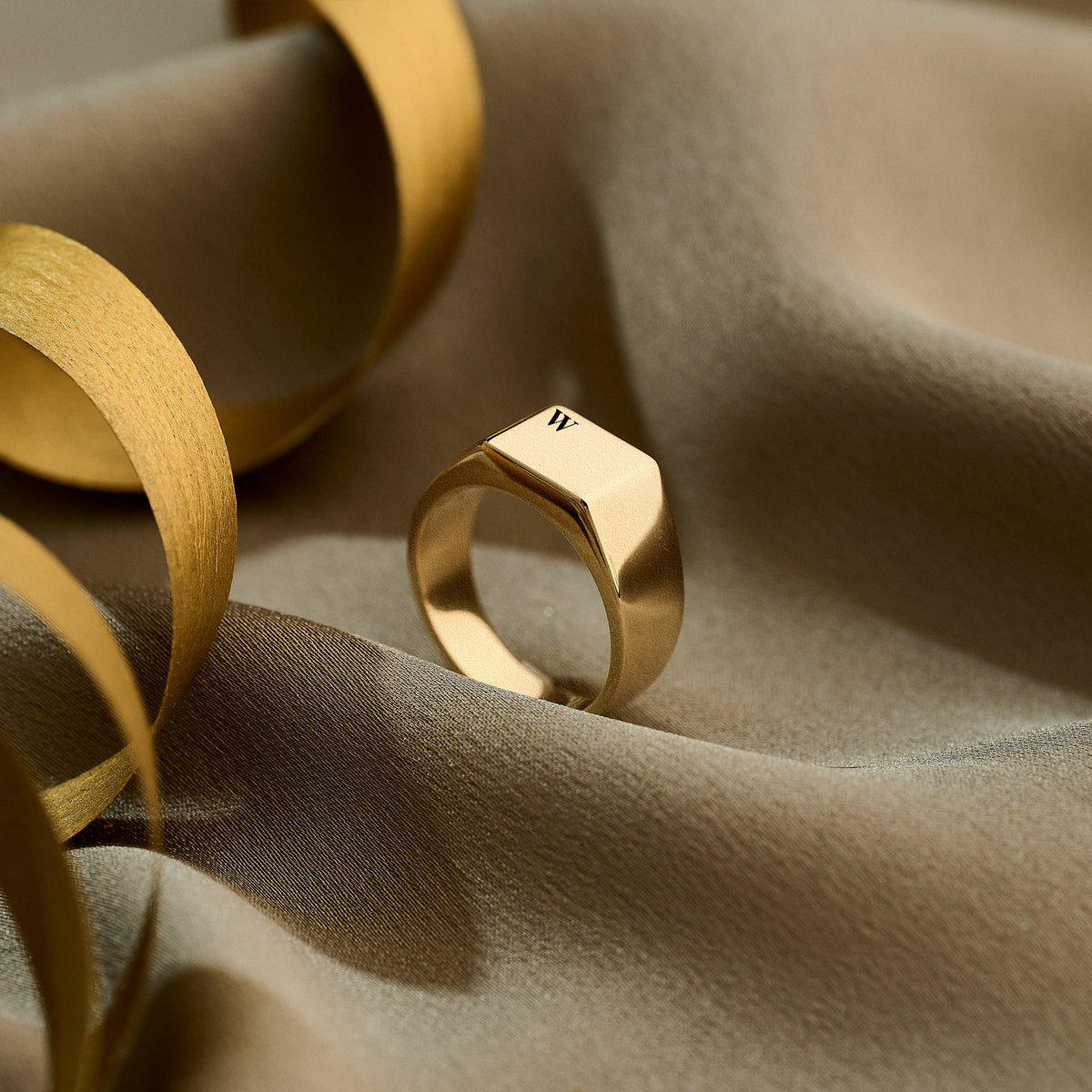 personalised solid gold signet ring not hollow inside