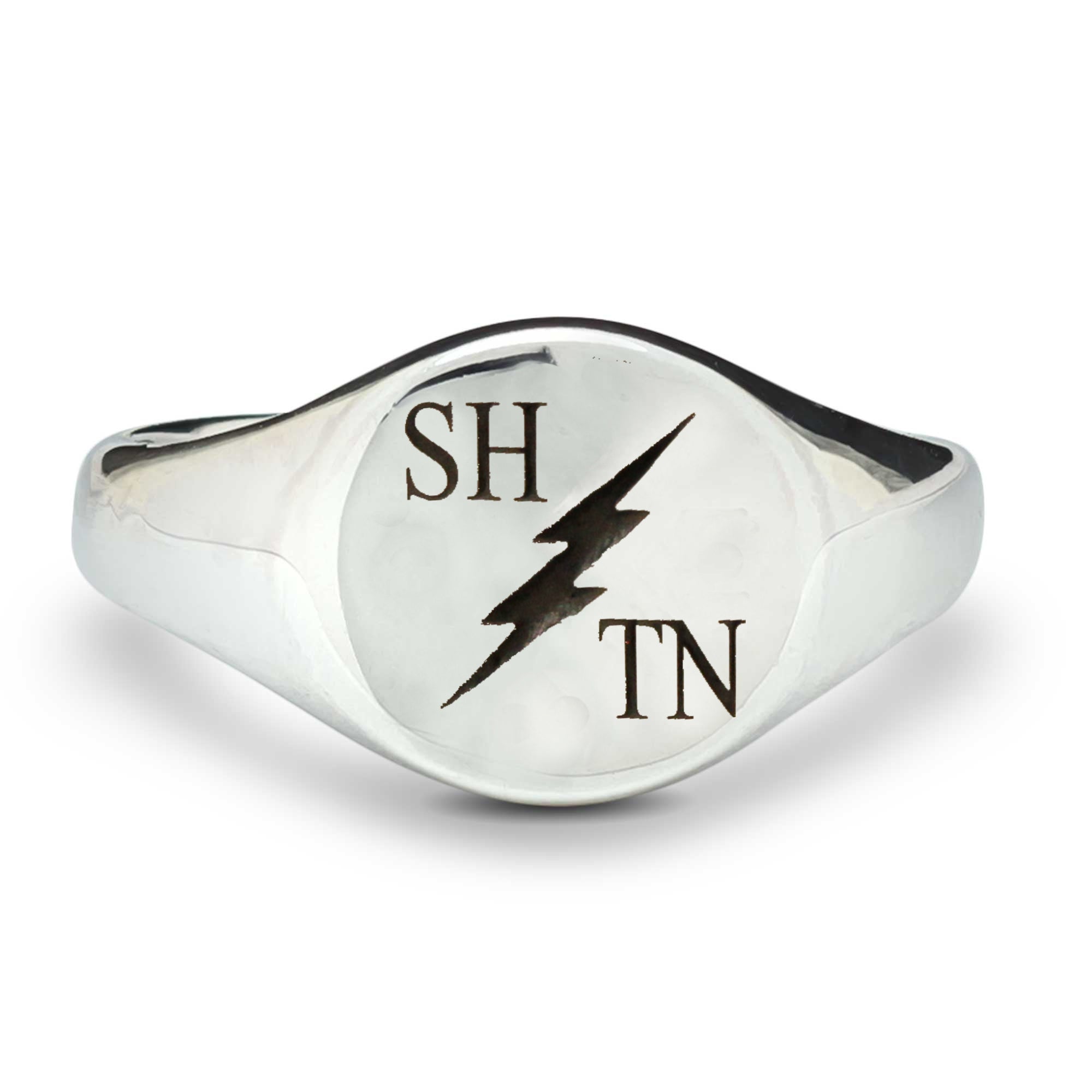 thunderbolt lightning personalised signet ring
