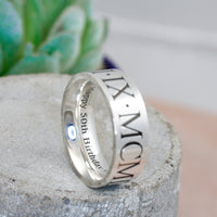 inside engraved 8mm wide mens flat ring