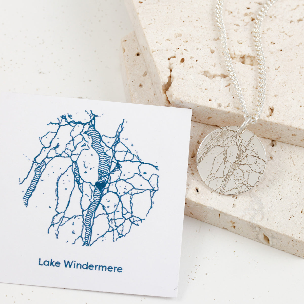 custom bespoke street map necklace lake windermere
