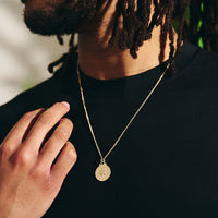 mens gold compass necklace travel gift idea