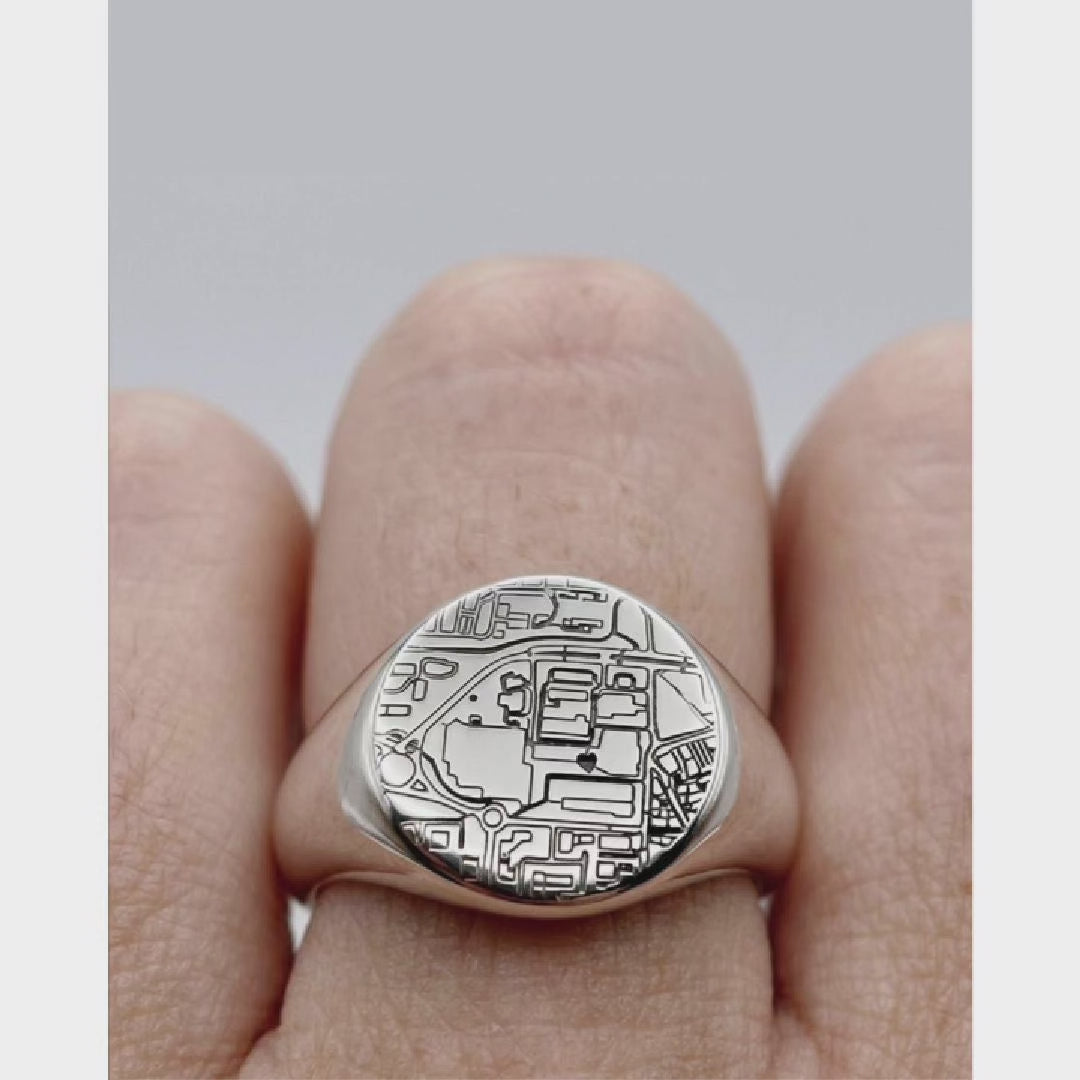 Load video: custom street map signet rings Scarlett Off The Map Jewellery