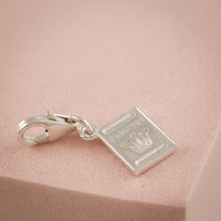 silver passport bracelet charm with clip clasp fits thomas sabo style