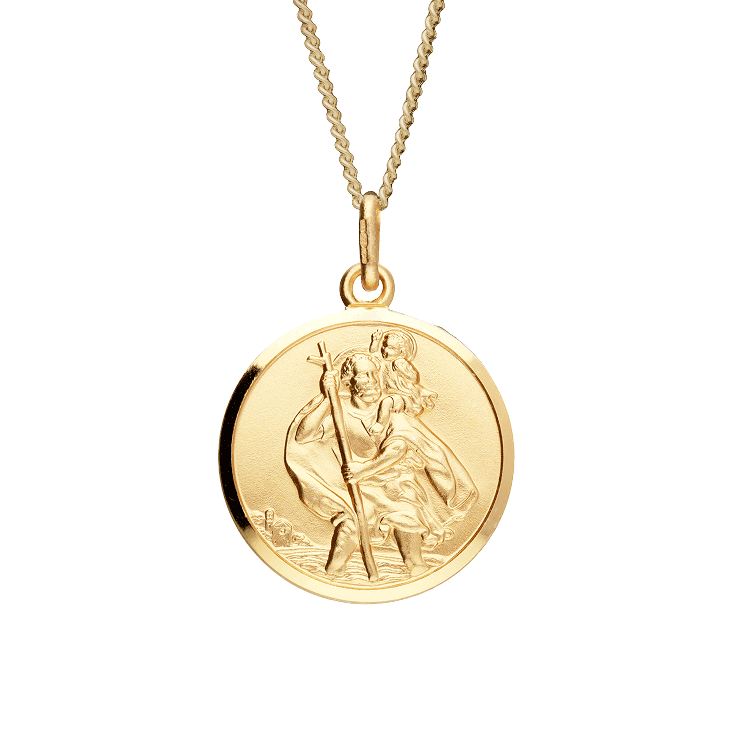 Solid 9ct Gold 18mm St Christopher