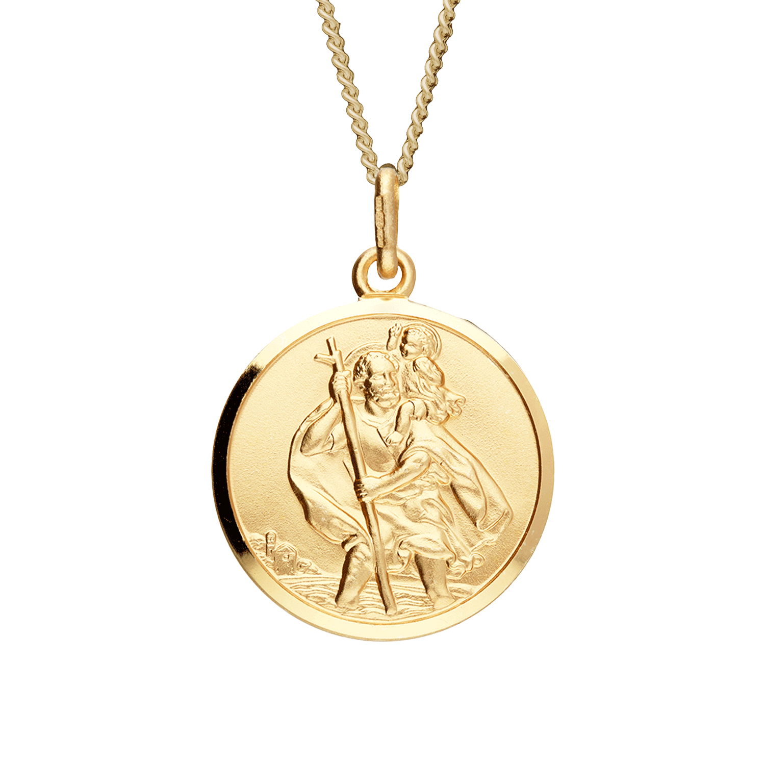 Solid 9ct Gold 20mm St Christopher