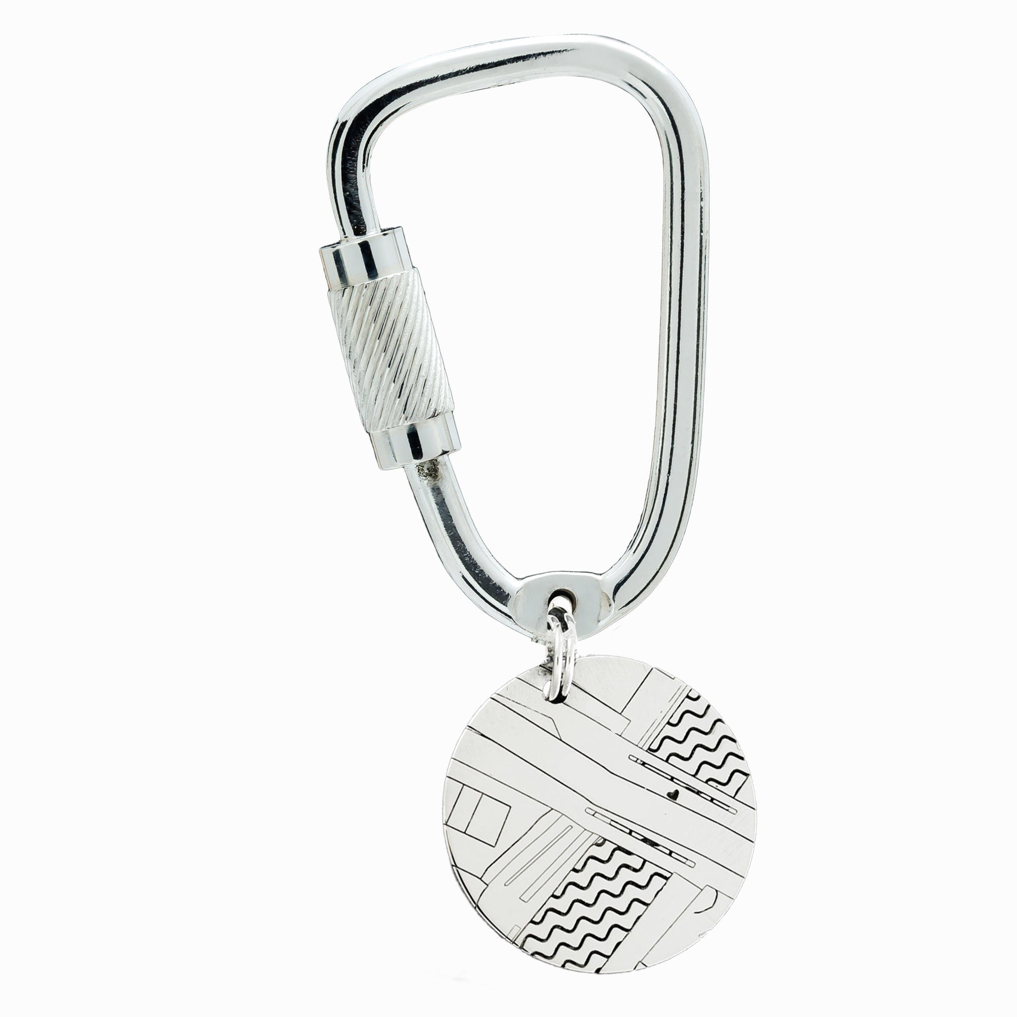 custom silver street map keyring