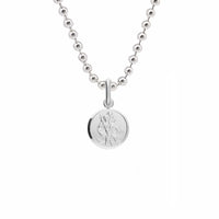 tiny 10mm small silver saint christopher necklace