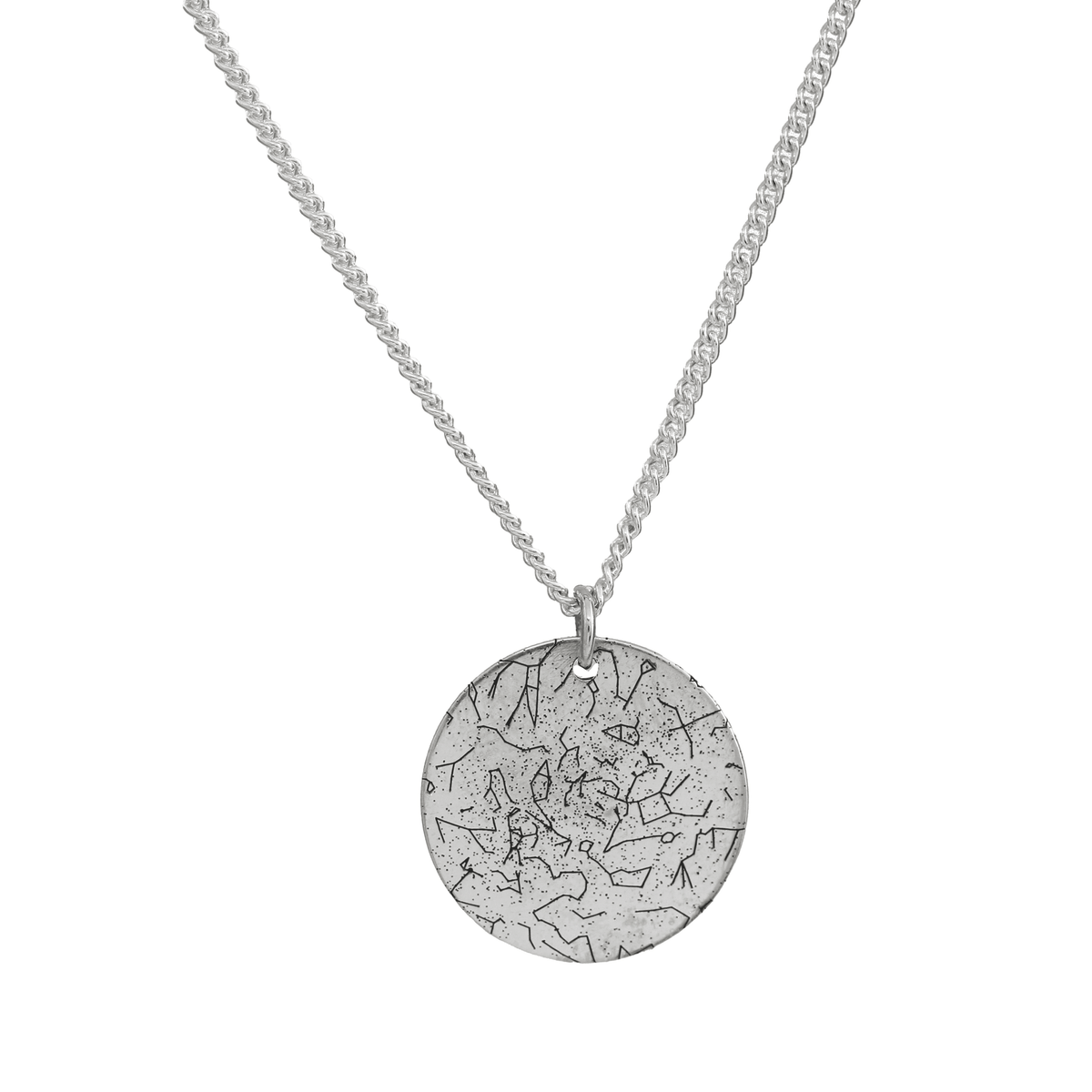20mm custom star map necklace for men sterling silver Off The Map Jewellery