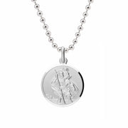 Classic St Christopher Necklace Sterling Silver 20mm