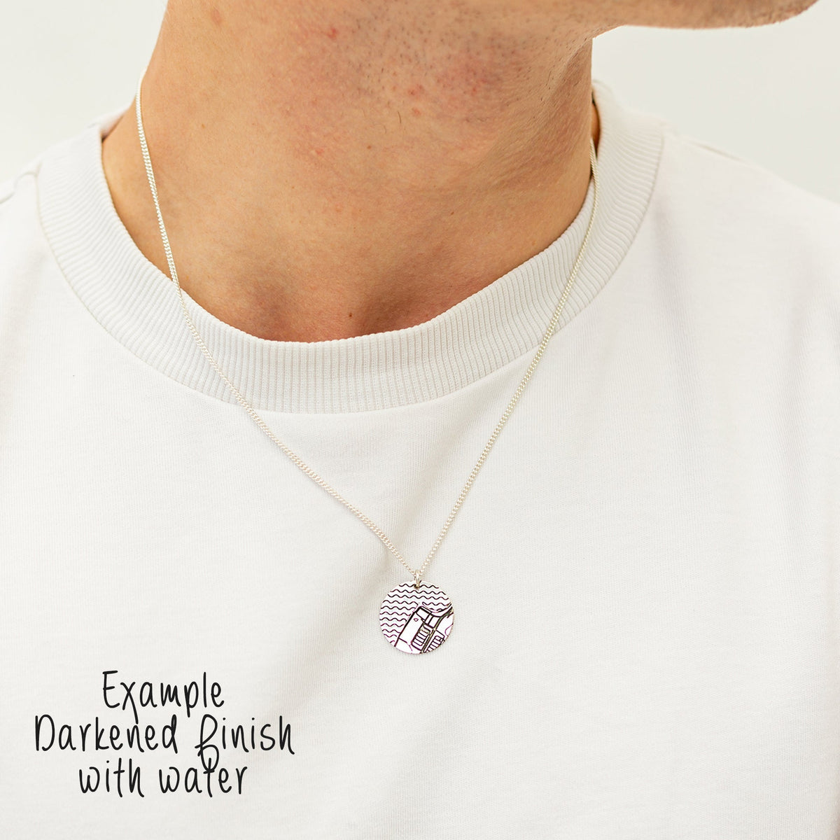custom street map silver disc necklace off the map jewellery gift for man leaving home