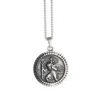 silver patterned border edge saint christopher scarlett jewellery