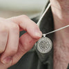 Solid Silver Necklace with Nordic Runes - Men's Unique Gift