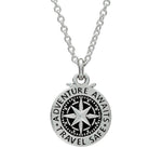 Travel Safe Compass St Christopher Small Silver Necklace - Necklaces from Off The Map Jewellery