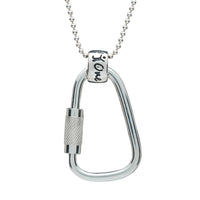 Climbing Carabiner One Life, Live it Silver Necklace - mens gift for adventurers