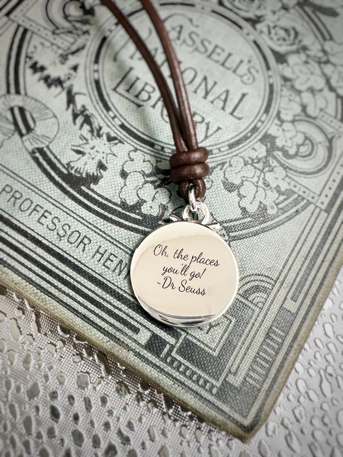 travel safe compass necklace engraved oh the places you&#39;ll go