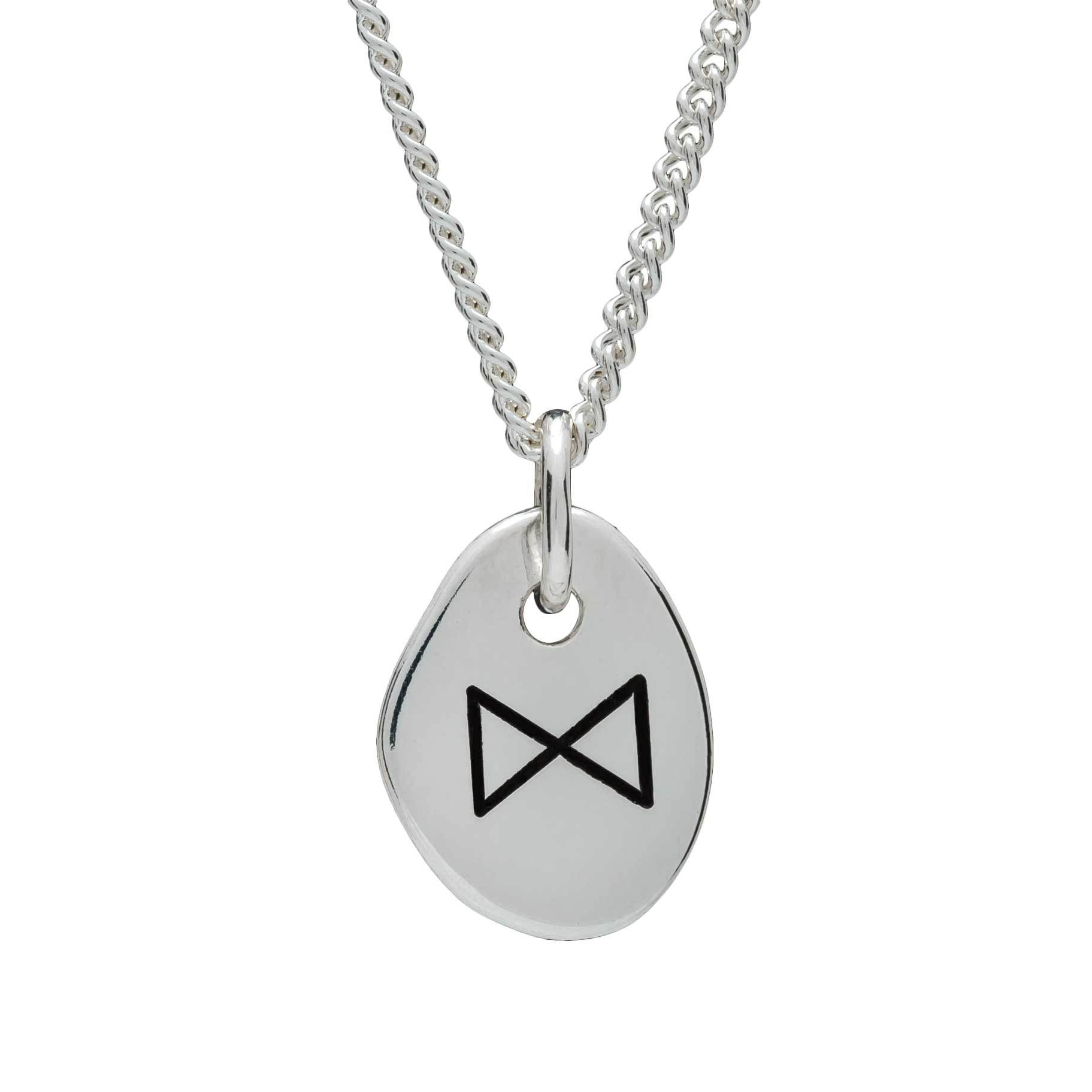 Travel Rune Dagaz Enlightenment - Silver pendant for men & women - ideal travel gift
