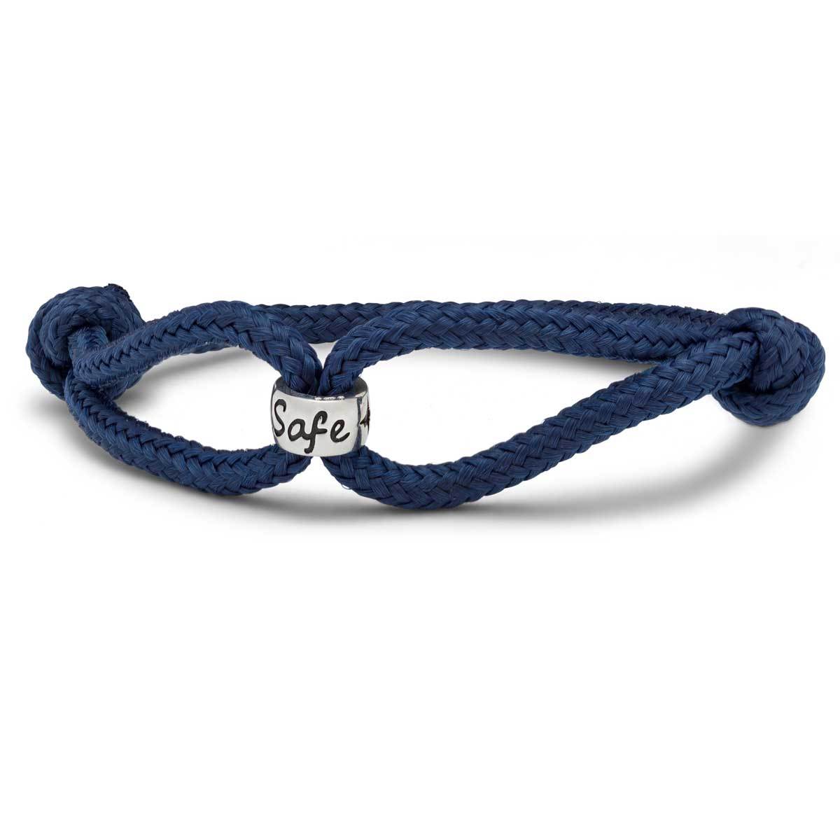 Travel Safe Vegan Paracord Silver Charm Bracelet for men & women - alternative st Christopher bracelet from Off the Map - travel safe!