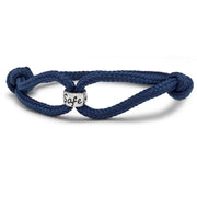 Travel Safe Vegan Paracord Silver Charm Bracelet for men & women - alternative st Christopher bracelet from Off the Map - travel safe!