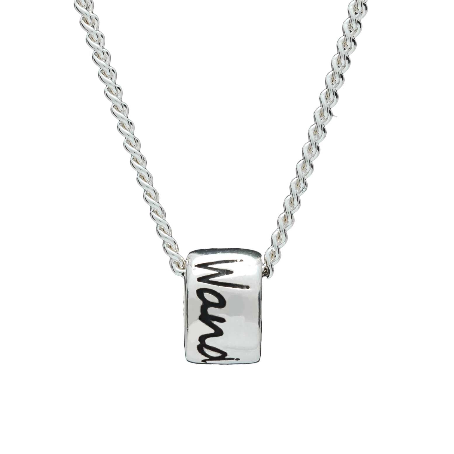 Wanderlust silver necklace for men & women - gap year travel gift alternative to a silver St Christopher