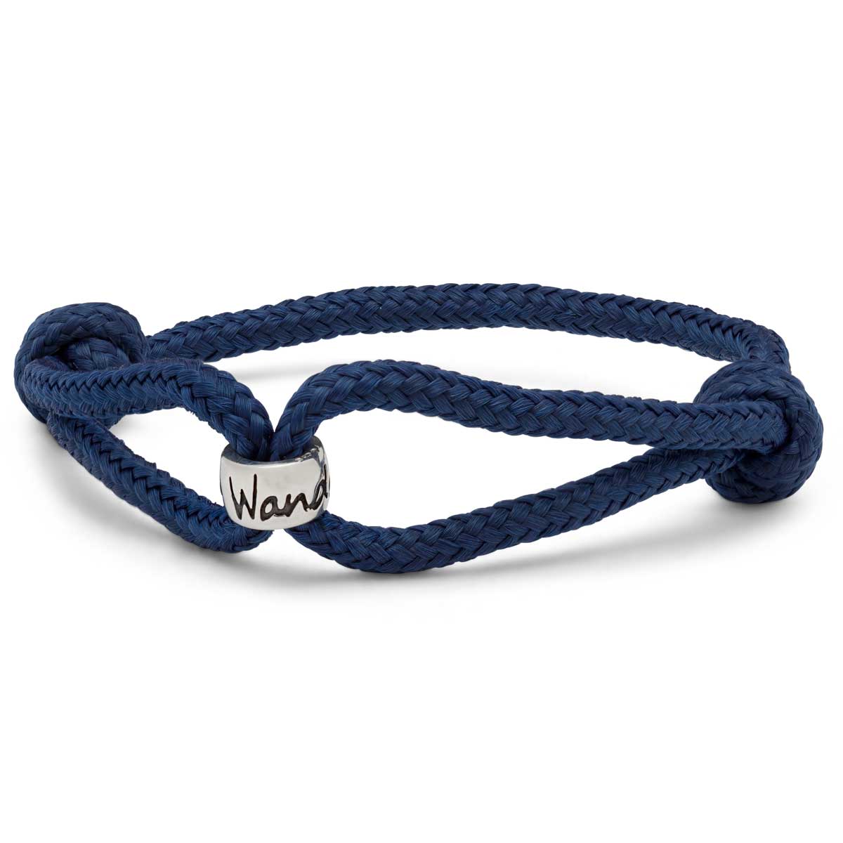 Wanderlust Vegan Paracord Bracelet with silver Wanderlust engraved charm